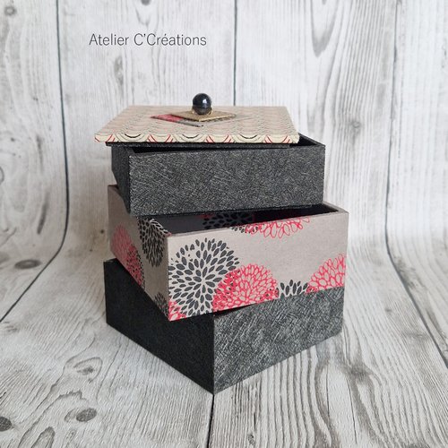 Coffret, écrin { trio } écrin à bijoux ou à secrets, coffret de rangement, coffret maquillage, boite à bonbons