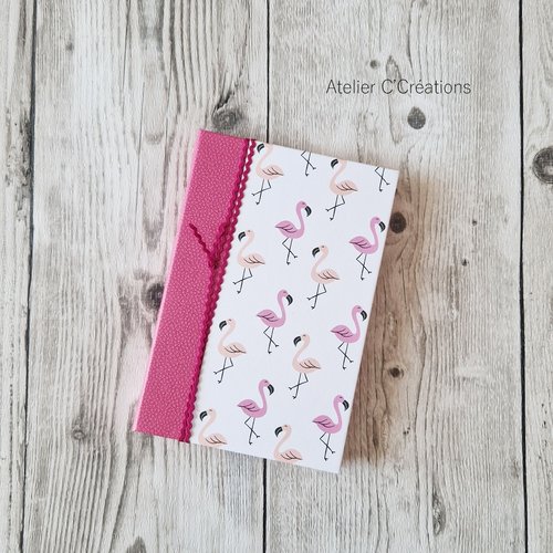 Carnet format a6 { flamand rose } cahier d'écriture, carnet de note de petit format à glisser dans son sac ou poche