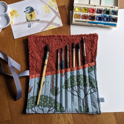 Pochette à pinceaux enroulable
