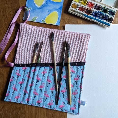 Pochette à pinceaux enroulable
