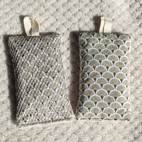Lot de 2 éponges lavables éventails beiges