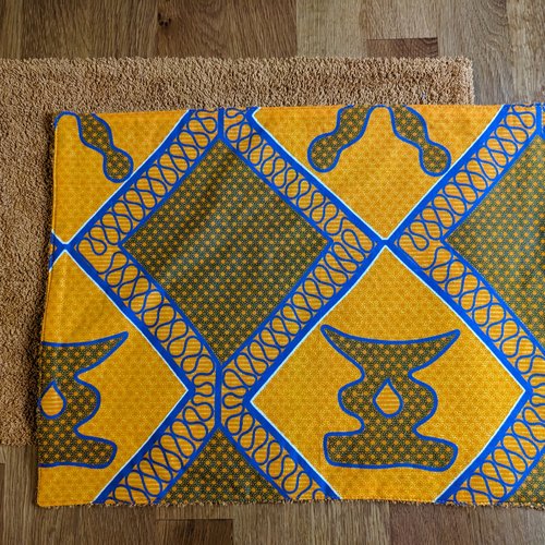 Lot de 2 sets de table couleurs sud wax orange et bleu