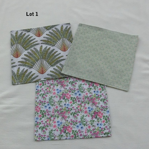 Lot de 3 mouchoirs en tissu coton pour adulte, mouchoir carré lavable et réutilisable, cadeau zéro déchet, femme ou enfant fille