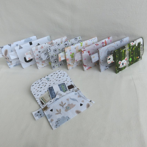 Porte monnaie fermeture zippée avec poche, tissu coton animaux, accessoire de sac, cadeau anniversaire pâques enfant fille