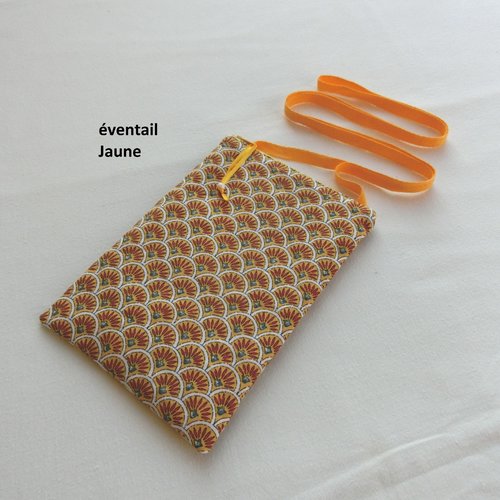 Sac pochette zippée à bandoulière, tissu éventail, sacoche porté épaule, étui pour téléphone et documents, cadeau femme
