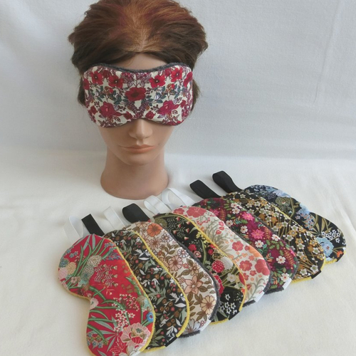Masque de nuit occultant pour les yeux, tissu coton et éponge bambou, masque de sommeil ou de voyage femme