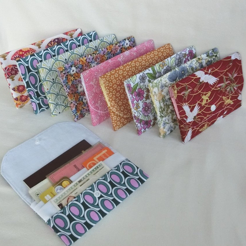 Pochette porte documents 5 compartiments, tissu coton, fourre tout à papiers, étui cartes, trousse de rangement sac à main femme
