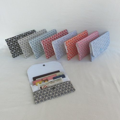 Pochette porte documents 5 compartiments, tissu japonais, fourre tout à papiers, étui cartes, trousse de rangement sac à main femme
