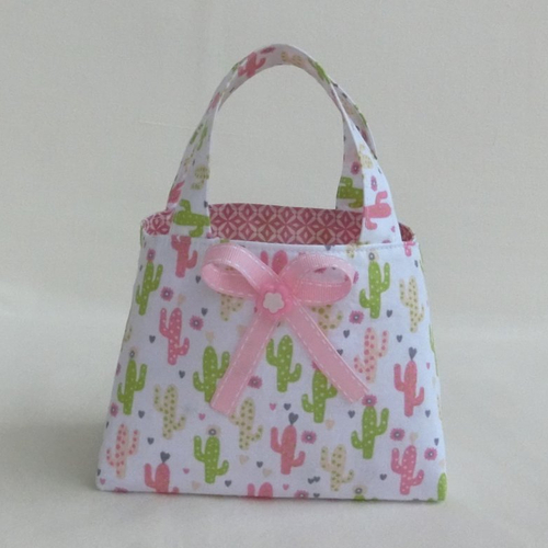 Mon premier sac à main, sac pour petite fille jusque 2 ans, panier en tissu cactus, cadeau enfant fille