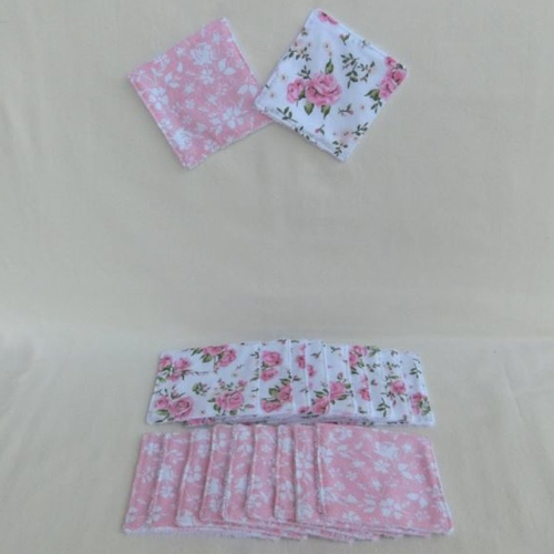 10 lingettes lavables, 11,5 x 11,5 cm, éponge bambou et tissu coton, lavette de toilette, carré démaquillant, cadeau femme