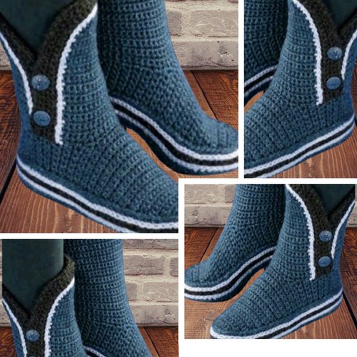 Modèle chaussons bottes au crochet pour femme.patron,pattern, tutoriels anglais en format pdf