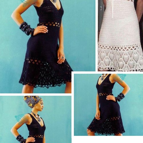 Modèles chic robe dentelle au crochet pour femme.pattern tutoriels français en format pdf