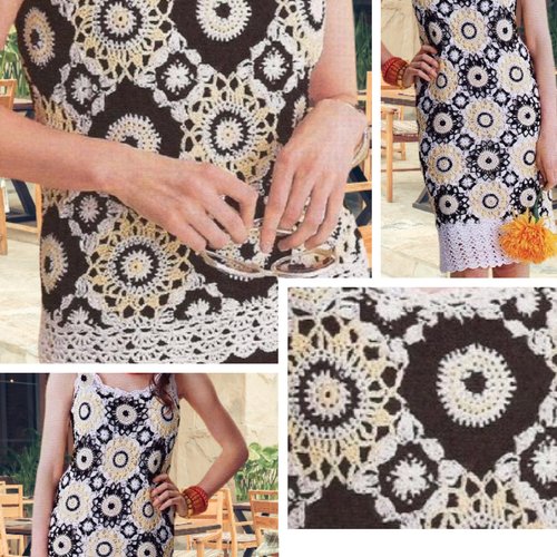 Offre modèles robe chic dentelle et top  au crochet pour femme . pattern avec tutoriels anglais format pdf
