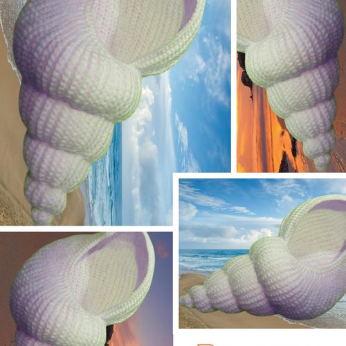 Amigurumis. modèle coquillage rose   au crochet,format pdf