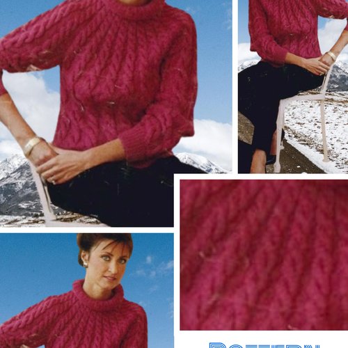 Vintage.modèle chic pull en tricot pour femme .patron tutoriels anglais en format pdf