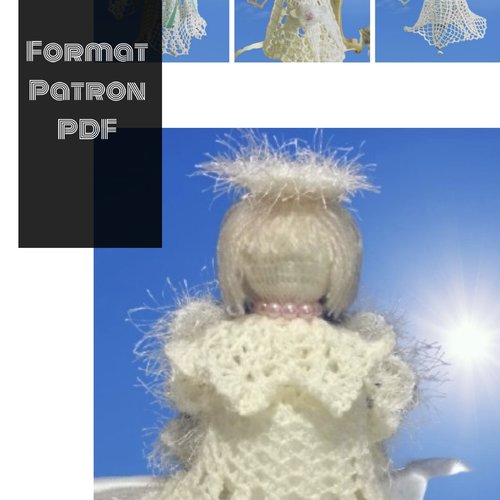 Vintage. magazine -petite livre format pdf.4 modèles anges au crochet coton blanc  patterns avec tutoriels français format pdf