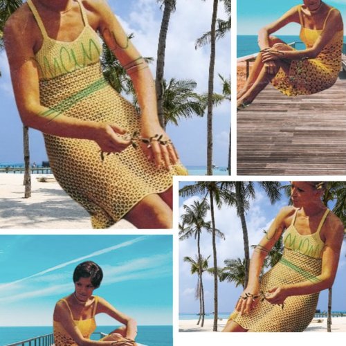 Vintage modèles robes d’été,dentelles  au crochet pour femme.patron -tutoriels en français format pdf