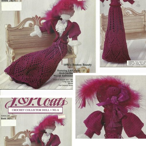 Magazine vintage en pdf. modèles poupées petits dame au crochet .patterns, tutoriels anglais  + légende symbole anglaise française