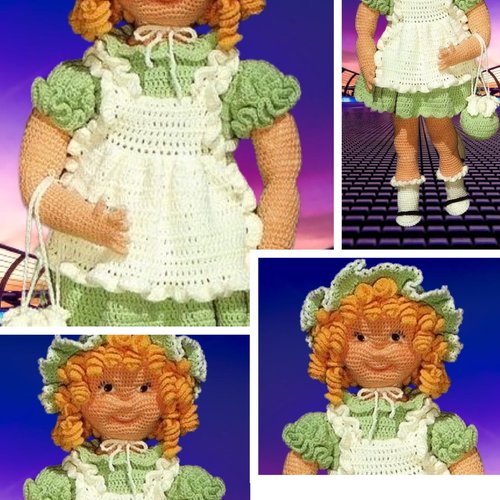 Amigurumis. modèle poupée coquine avec petit panier ,crochet,patterns en anglais format pdf