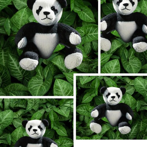 Amigurumi,modèle peluche panda en tricot.patron avec tutoriels français.format pdf.