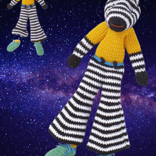 Peluche Zèbre Doudou Fait Main Au Crochet - Amigurumi 41 Cm - Création Française