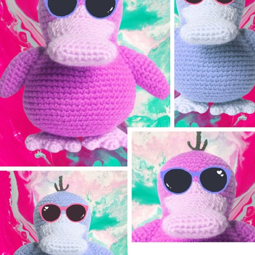 Amigurumi,modèle peluche psyduck pokemon au crochet.pattern,tutoriels format pdf en anglais.
