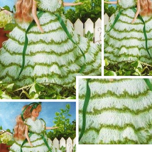 Modèle chic robe au crochet pour barbie.patron tutoriels français en format pdf