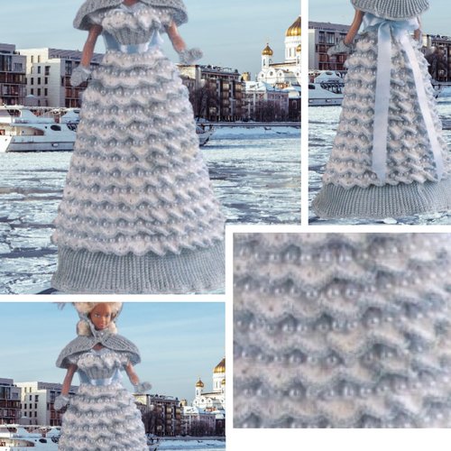 Modèles chic robe et accessoires  pour hiver,crochet pour poupée barbie pattern tutoriels anglaise en format pdf