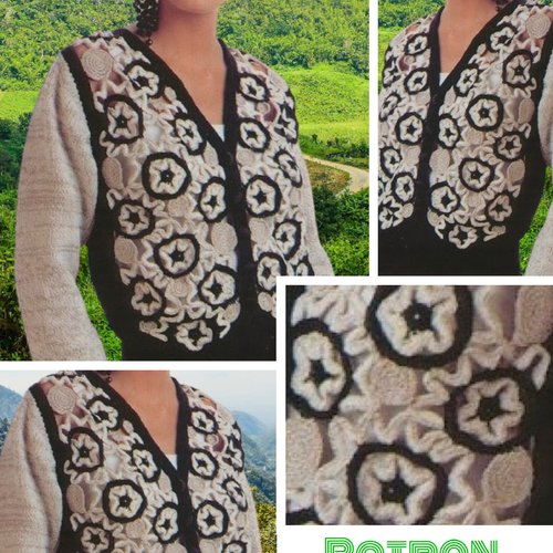 Modèle chic  gilet au crochet.patron avec tutoriels français format pdf