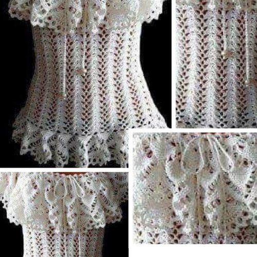 Modèle top débardeur,crochet coton pour femme.schemas,diagrammes internationaux en photo avec explications design technique  ,format pdf