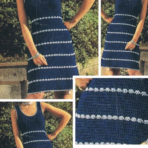 Modèle robe longue chic dentelle au crochet pour femme .patron avec tutoriels anglais en format pdf