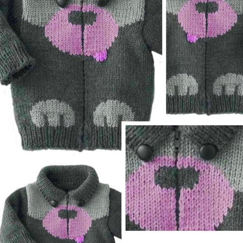 Modèles veste - cardigan en tricot pour bébé fille (taille 3-24 mois)format pdf,patron,tutoriels français format pdf.