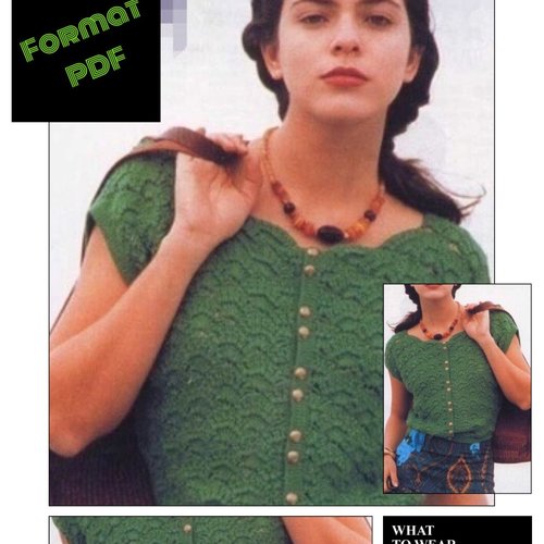 Vintage.modèle élégantes gilet au crochet pour femme