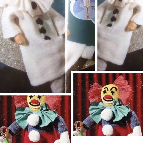 Offre spéciale.amigurumi,2 modèles peluches clowns en tricot .format pdf
