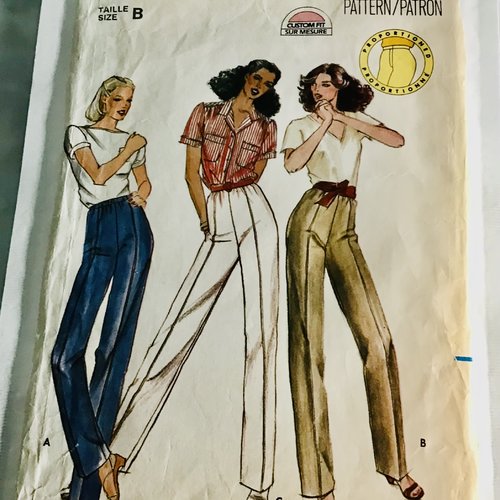Vintage ans 70. paquet butterick, 3 patrons pantalons pour couture,papier marron ,modèles  pour femme