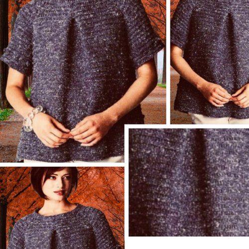 Modèle chic pull au crochet, pour femme .patron tutoriels anglais en format pdf