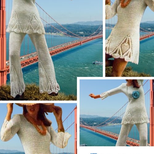Modèle classique ensemble pantalon et tunique dentelles au crochet  pour femme en format pdf