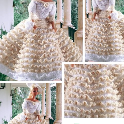 Modèles chic robe au crochet pour barbie.patron tutoriels français en format pdf