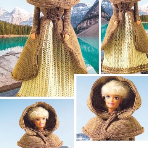 Modèles vêtements  hiver au crochet pour barbie.pattern tutoriels français en format pdf