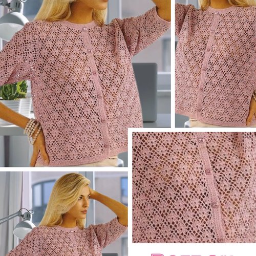 Modèle vintage, chic gilet dentelle au crochet pour femme.patron - schémas avec tutoriels français en format pdf