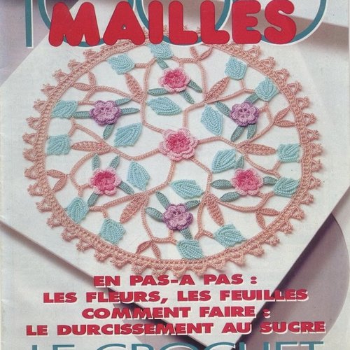 Magazine 1000 mailles en format pdf. modèles dentelles irlandaises au crochet coton blanc