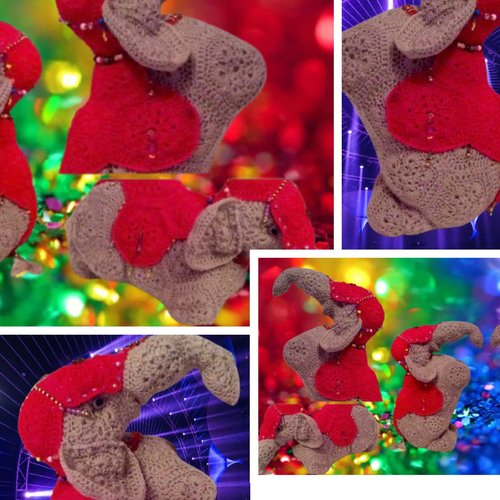 Amigurumi,modèle éléphant dansant de manège,style fleur africaine ,grande peluche au crochet