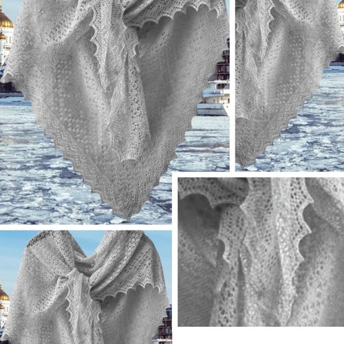 Chic vintage modèle châle  style orenburg en tricot.pattern avec tutoriels anglais,format pdf