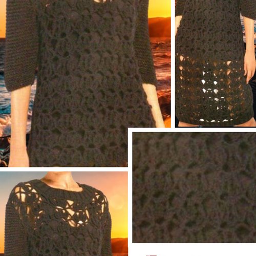 Modèle chic robe  dentelle au crochet pour femme,patron en français format pdf