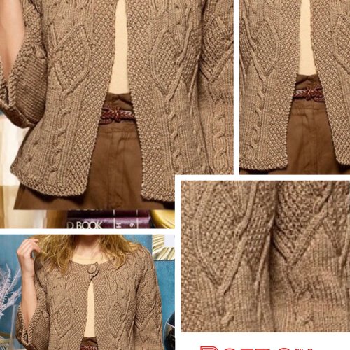 Modèle vintage, chic gilet en tricot pour femme .patron avec tutoriels français en format pdf
