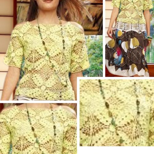 Modèle vintage, chic pull débardeur dentelle au crochet pour femme.patron - schémas avec tutoriels français en format pdf