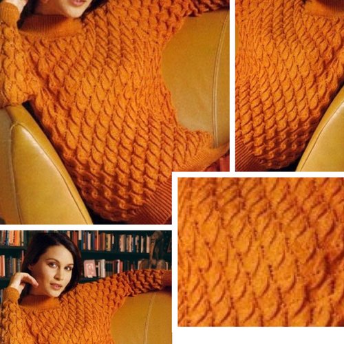 Modèle chic  pull en tricot,patron avec tutoriels français en format pdf