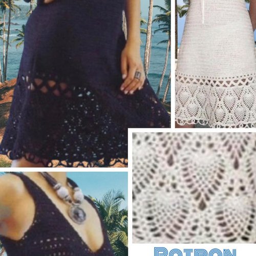 Modèle chic robe dentelle au crochet pour femme.pattern tutoriels français en format pdf