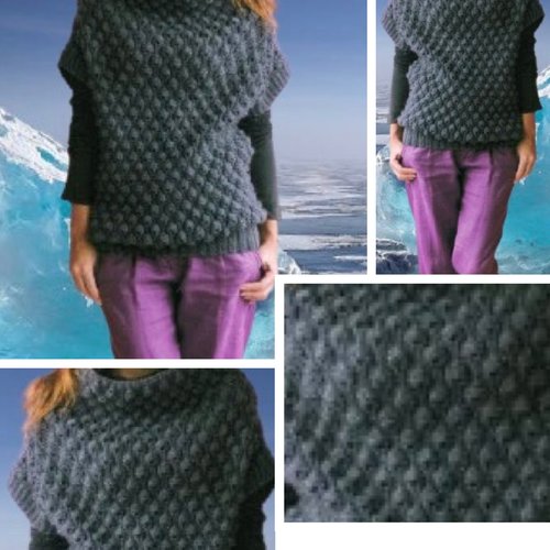 Modèle chic  pull sans manches en tricot,patron avec tutoriels français en format pdf