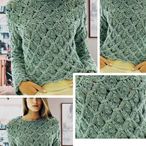 Modèle chic  pull en tricot,patron avec tutoriels français en format pdf